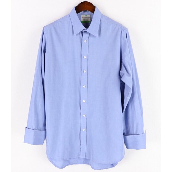 Harvie & Hudson Other - Harvie & Hudson Dress Shirt French Cuffs Mens 17 X 34 Blue Custom England